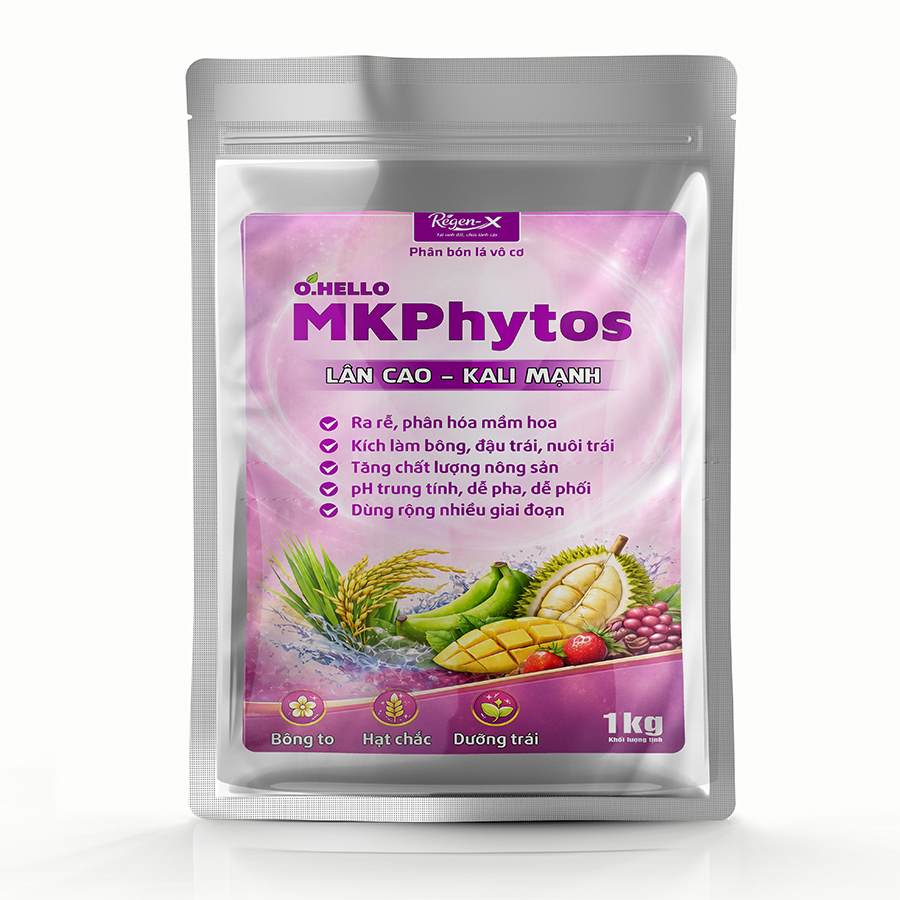 O.HELLO MKPhytos – P–K cao 52-34, pH trung tính giúp ra rễ, mầm hoa, nuôi trái chắc