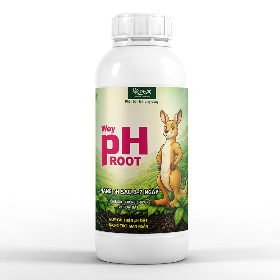 WEY PHroot chai 1 lít của Regen-X, hỗ trợ cải thiện pH đất và phục hồi rễ cây.